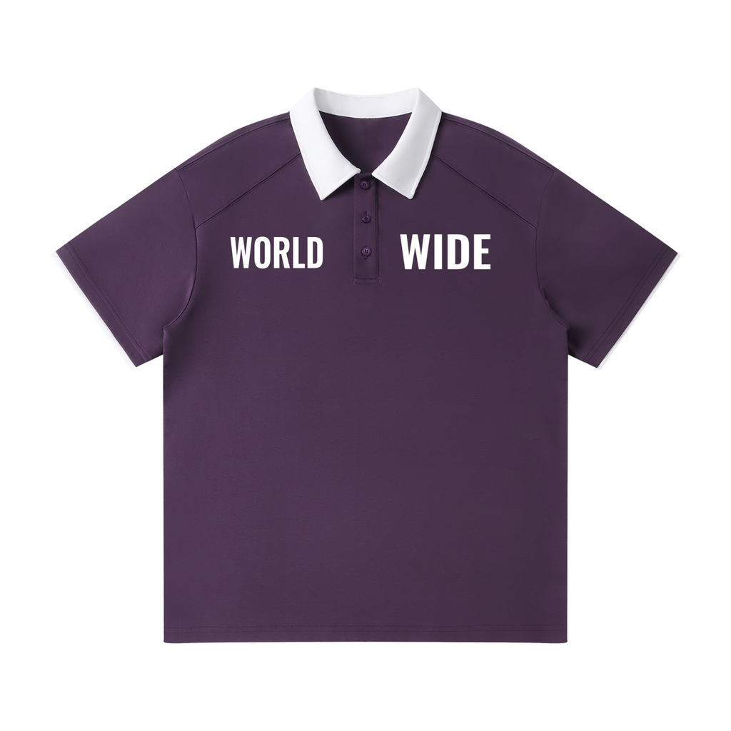 Contrast Collar Raglan Polo Shirt