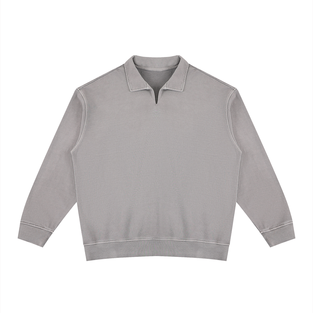 Unisex Vintage Wash Collared Sweatshirt