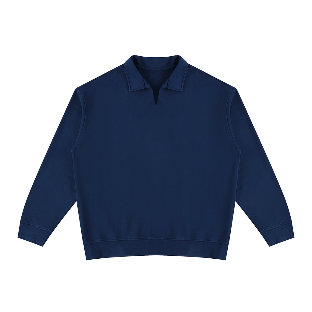 Unisex Vintage Wash Collared Sweatshirt